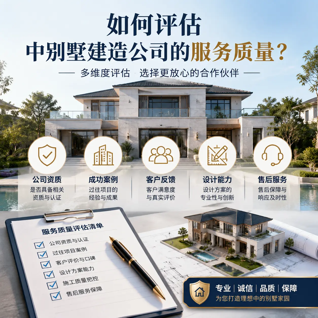 如何评估 镇宁 中别墅建造公司的服务质量?