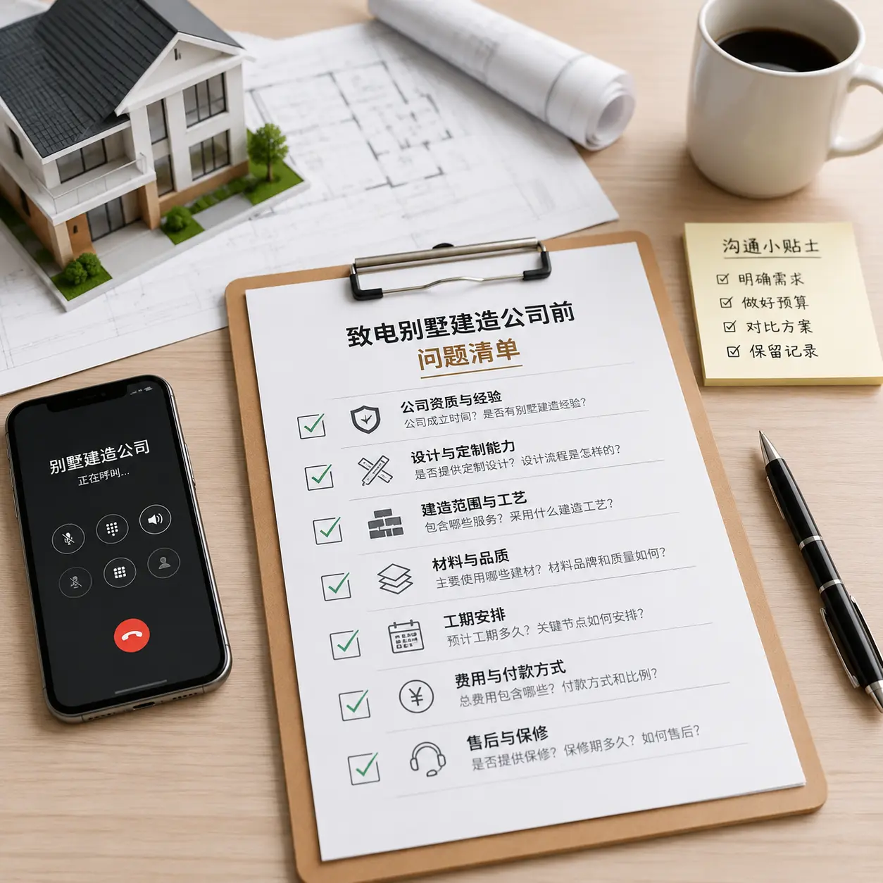 在镇宁拨打别墅建造公司电话前的准备工作